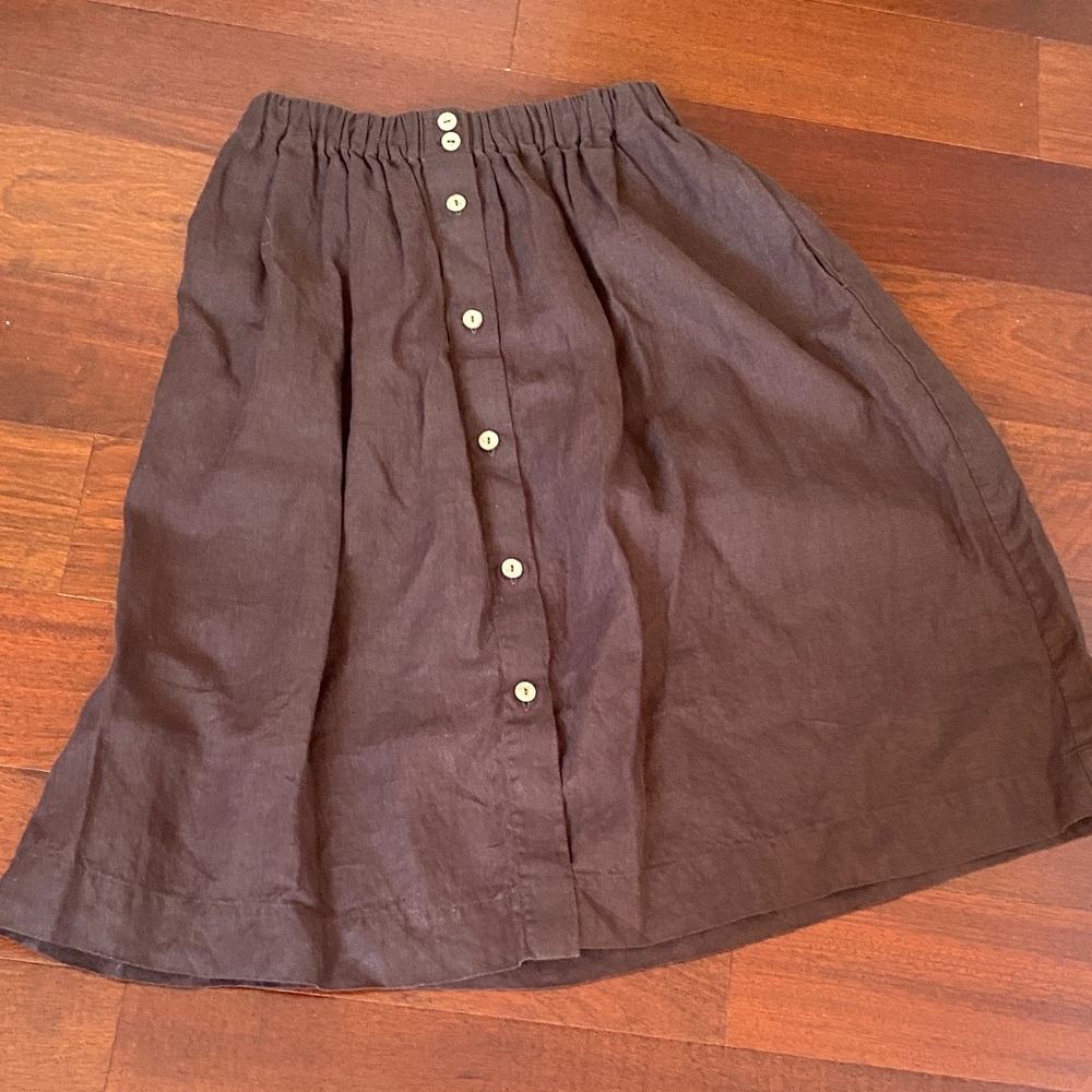 NPL Marseille skirt in brown with buttons